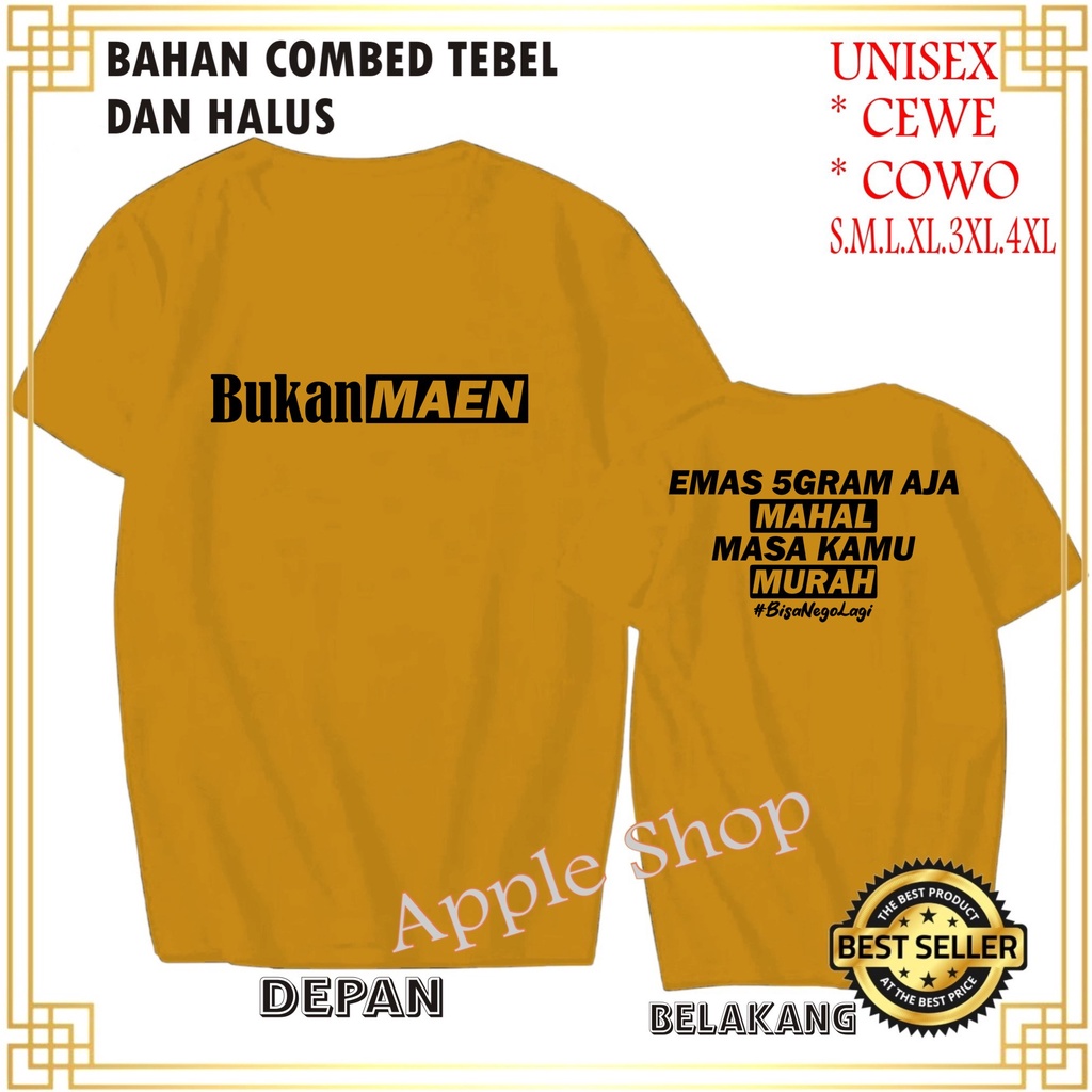 APP Kaos DB EMAS 5 GR SAJA MAHAL MASA KAMU MURAH Kaos Murah /Pakaian Pria pakaian Wanita Best Seller