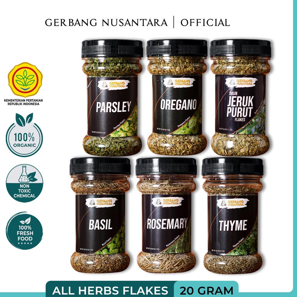 

J81 BUMBU DAPUR BASIL OREGANO THYME ROSEMARY PARSLEY FLAKES- REMPAH GERBANG NUSANTARA- DAUN FLAKES BAYLEAF BIG SALE ㆉ