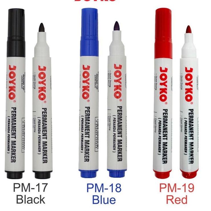 

Pasti Hemat Spidol Permanent Marker Joyko PM-17,18,19 ( 1pak/12pcs )