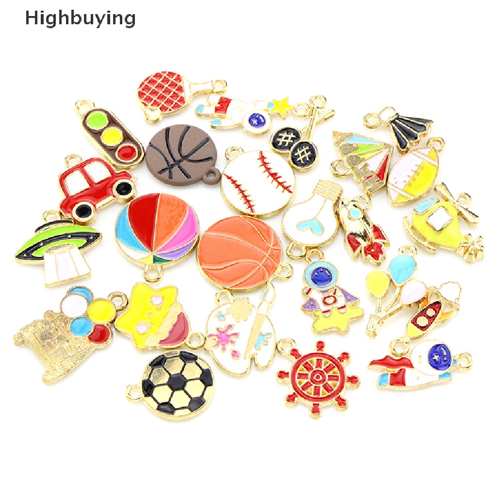 Hbid 25Pcs / set Mix Sports Basketball Astronaut Enamel Ch Pendant For DIY Bracelet Necklace Jewelry Making Accessories Glory