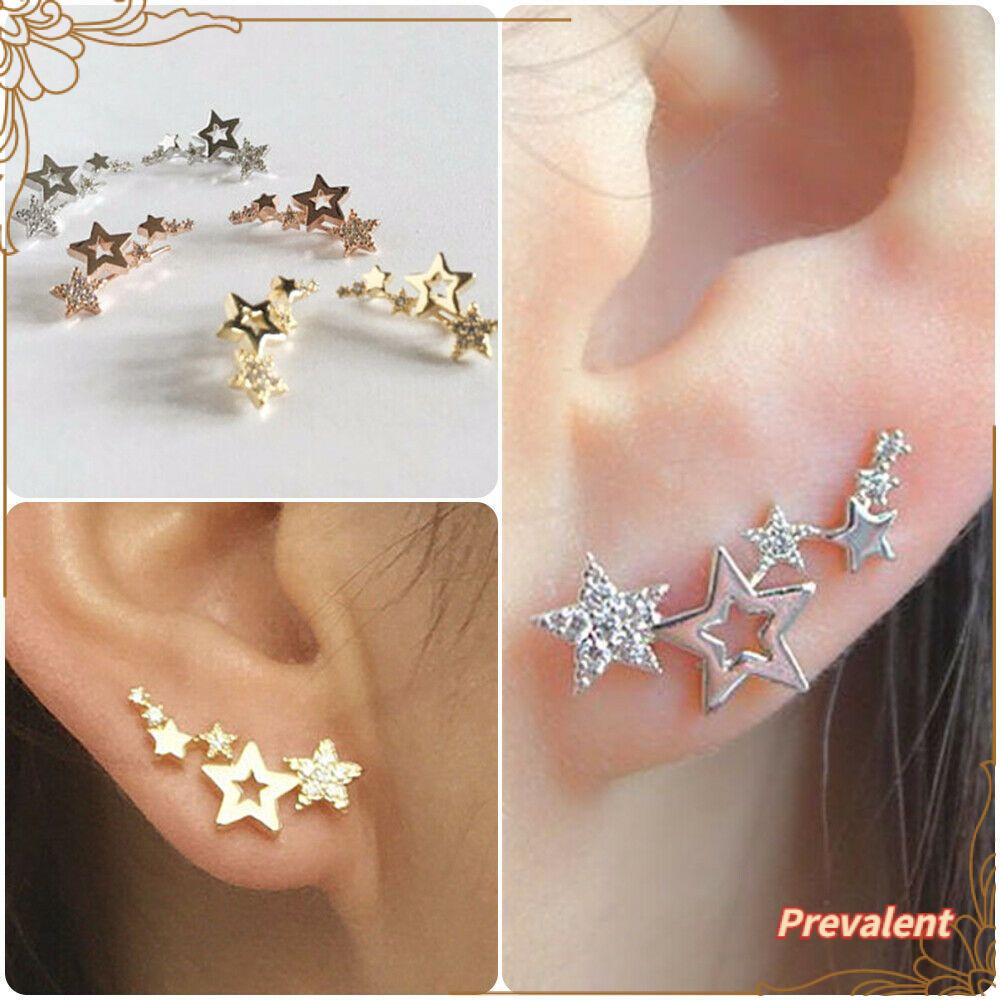 Preva Star Anting Pesta Tusuk Silver Gold Rose Gold