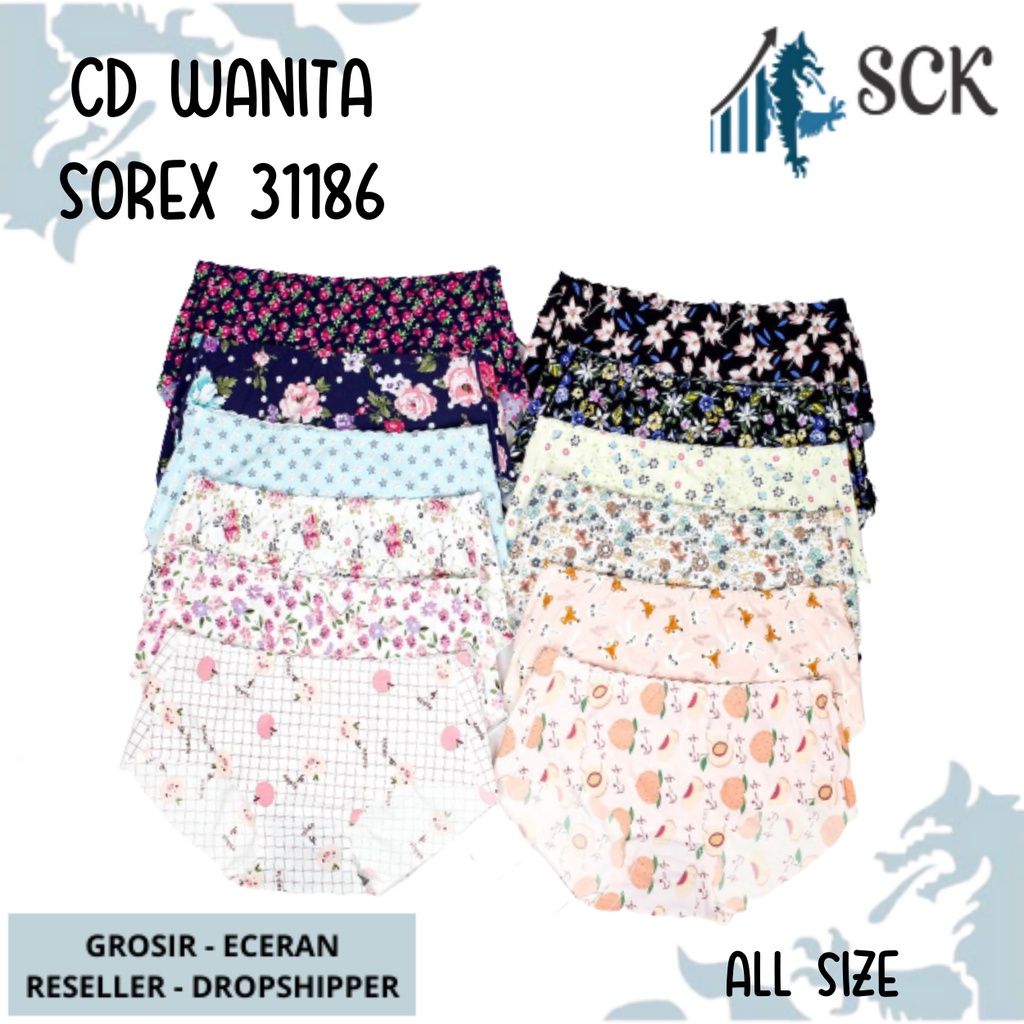 CD Wanita SOREX 31186 Tanpa Jahitan Seamless Tanpa Jahit Motif / Pakaian Dalam Wanita - sckmenwear GROSIR