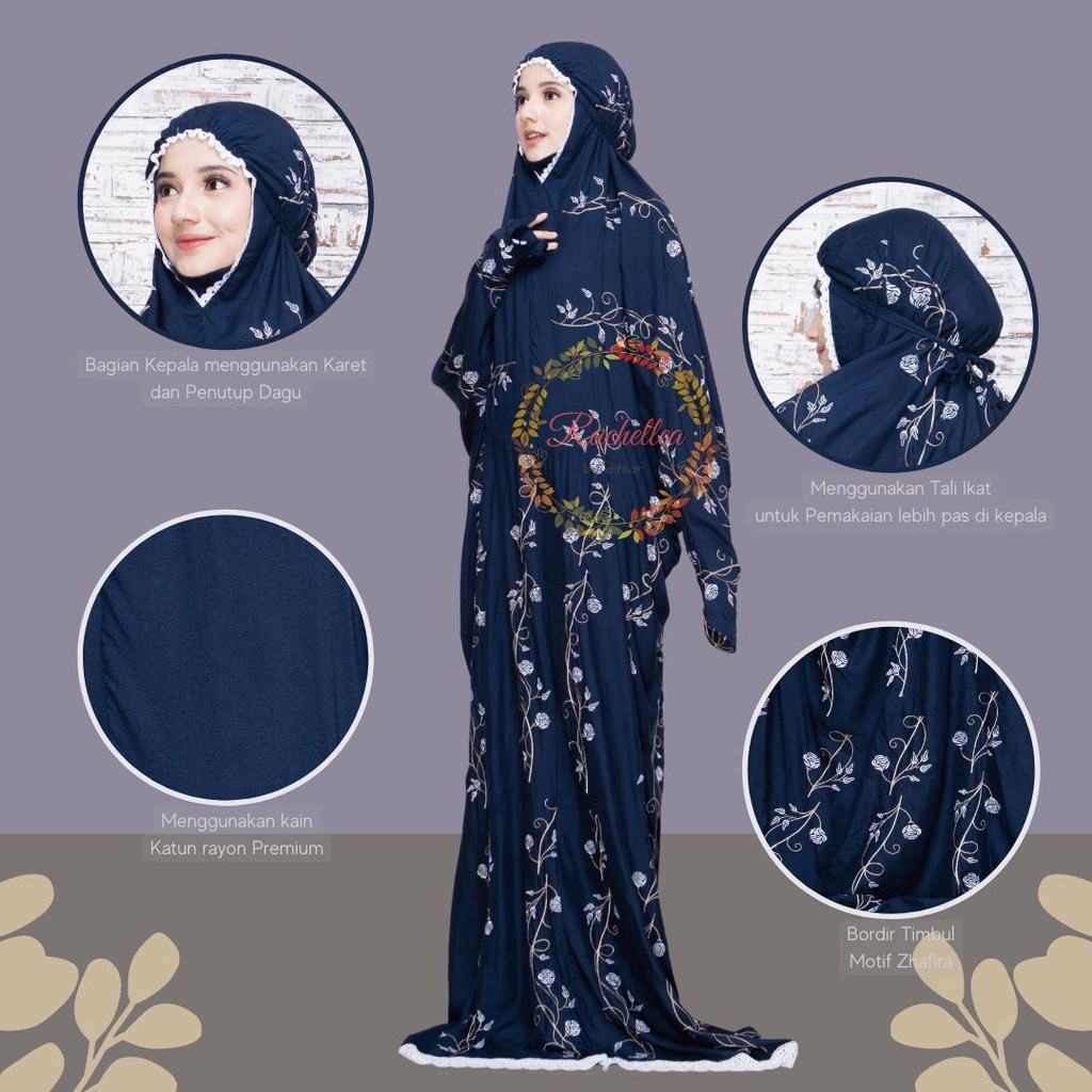 Mukena Terusan Dewasa Zhafira Katun Rayon