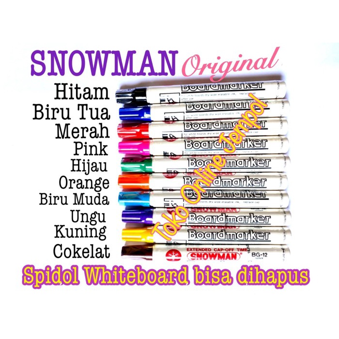 

ATK0471SM SATUAN Spidol Boardmarker Whiteboard Snowman BG12 Ink