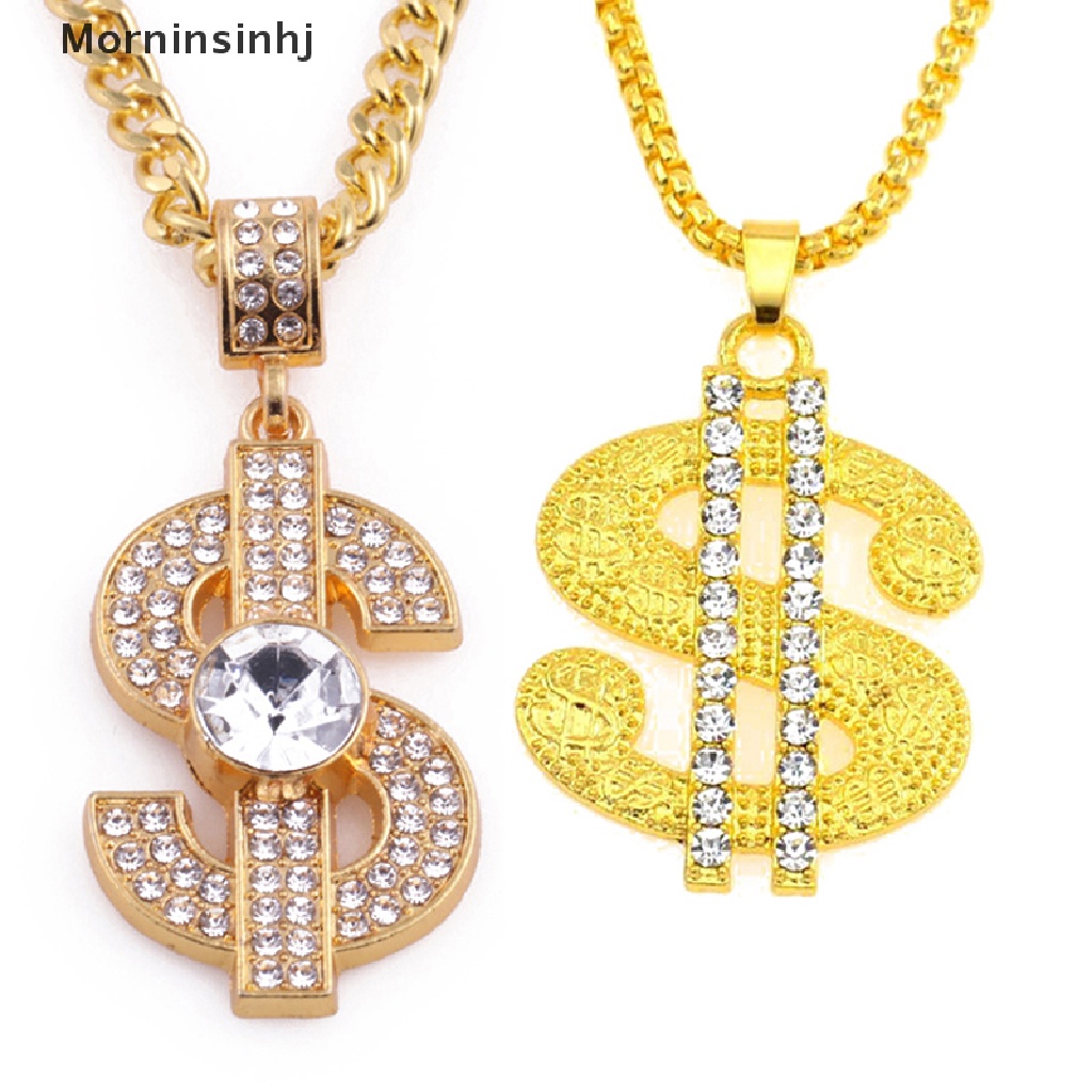 Mornin Punk Hip Hop Huruf Kepala Singa Kalung Badut Berlian Imitasi Rantai Liontin Necklaces id