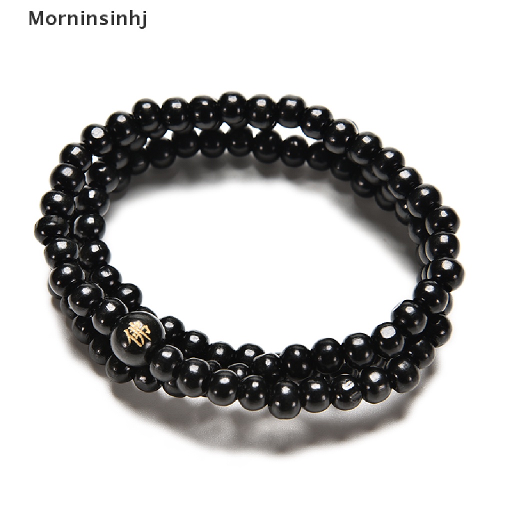 Mornin Sandal Meditasi Buddha Buddha Buddha 6*108 Tasbih Hitam Gelang Kalung id