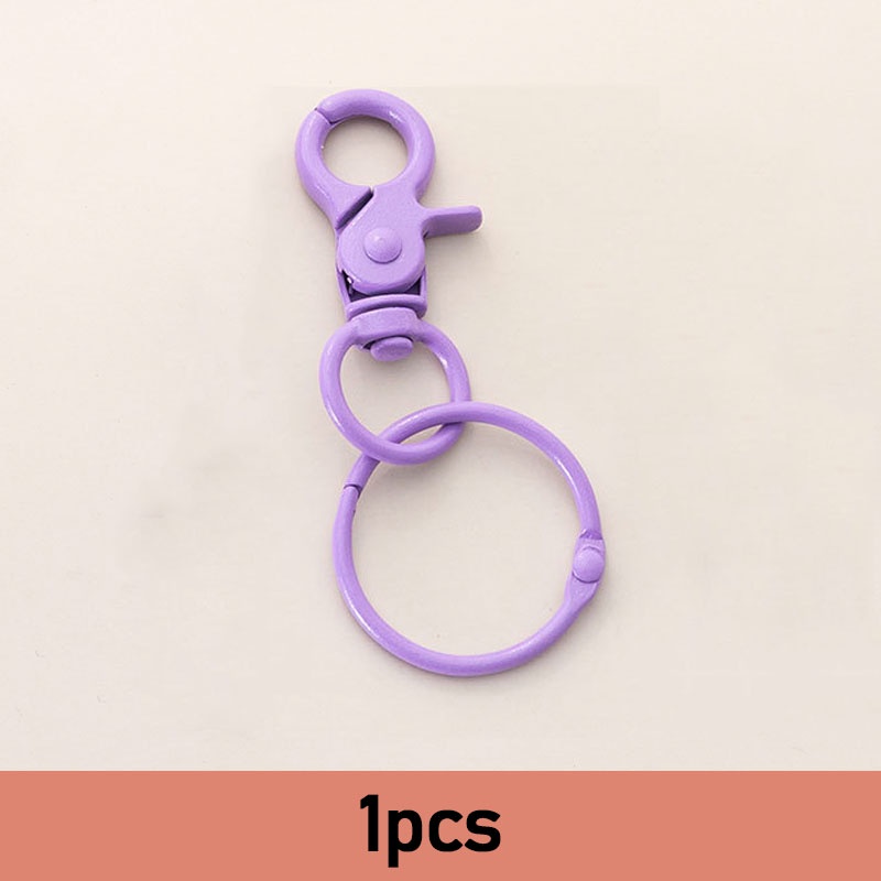 1pcs Color Baking Paint Candy Color Open Ring Lobster Ring Gantungan Kunci DIY Discovery Making Key Chain