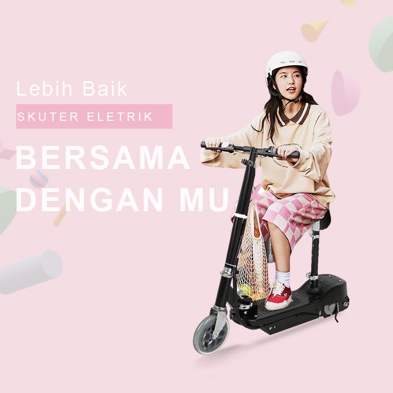 Scooter Listrik Portabel Sekuter Dewasa Murah Lipat Scoter Dengan Rem Tangan Garansi 1 Tahun