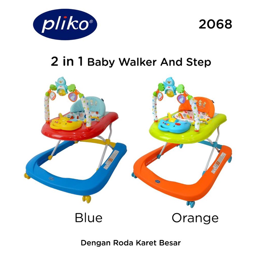 Pliko 2In1 Baby Walker And Step - Dorongan Bayi / Kereta Bayi