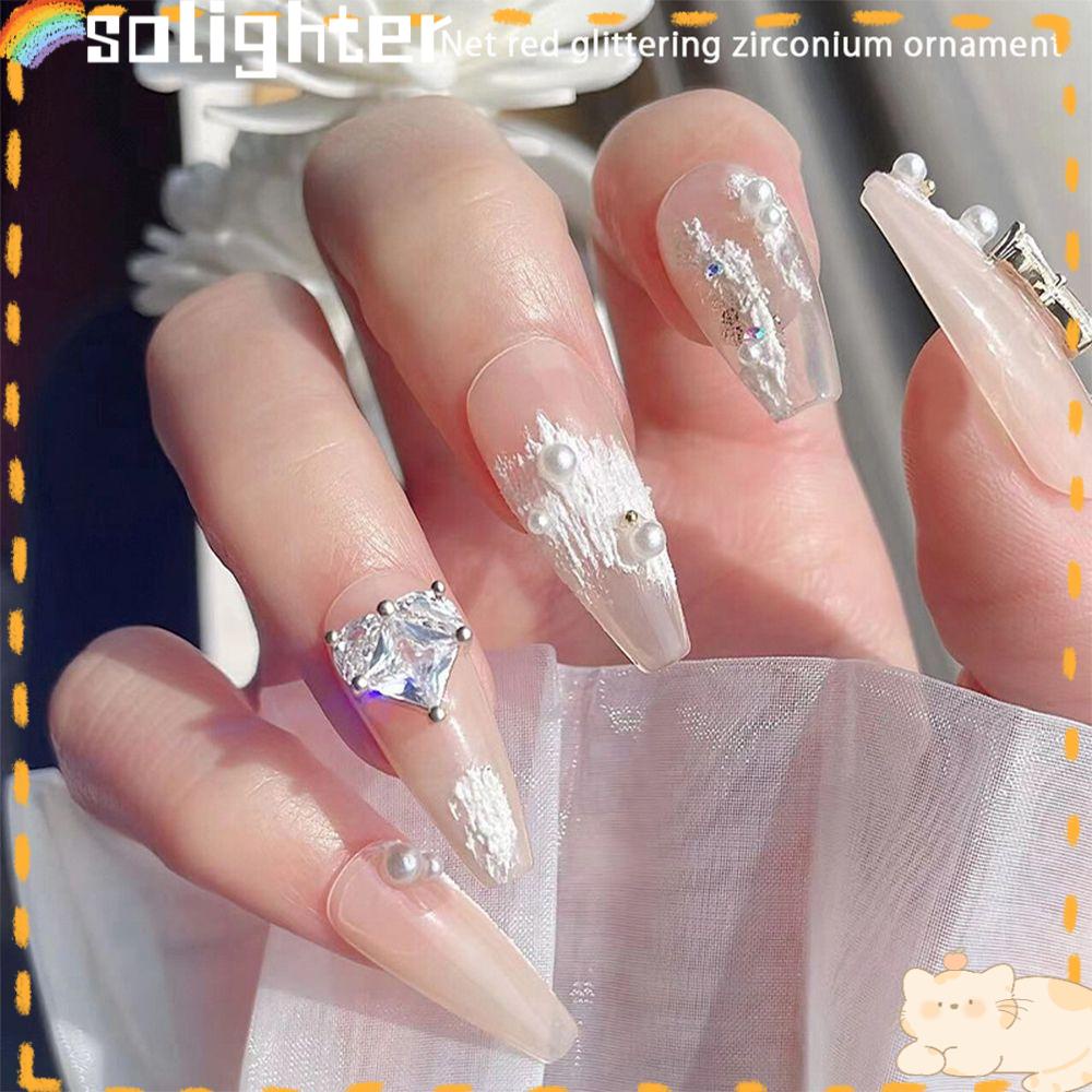 Solighter Nail Art Dekorasi Logam Kualitas Top Manicure Aksesoris Bor Hati