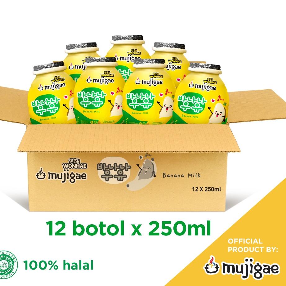 

℮ PAKET ISI 12 - Mujigae Banana Milk Original 250 mL ❉