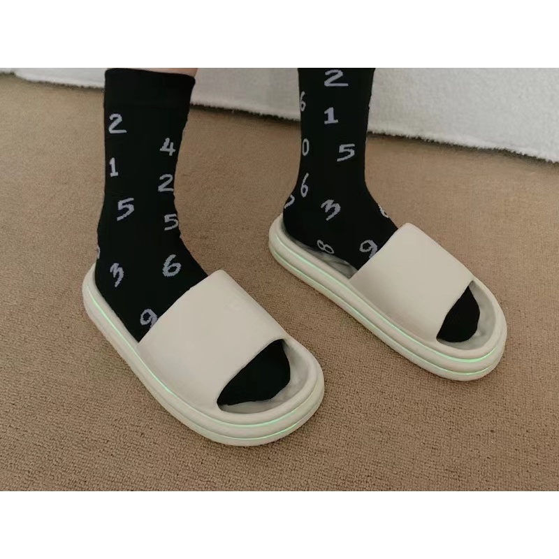 Sendal EVA Flat Glow In The Dark Bercahaya Perempuan Wanita Pria Unisex Sendal Jelly Karet Anti Slip Anti Licin Fuji Import Slip On Flip Flop Terbaru Casual Ringan Nyaman Elastis Empuk 5822