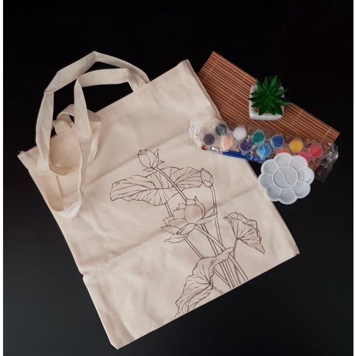 DISKON/ [HS] Tas Kanvas Lukis, Mewarnai Tas Kanvas - H-02