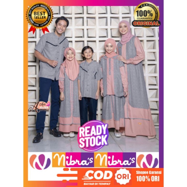 READY STOCK SARIMBIT BASMA GRAY BLUE NIBRAS / SARIMBIT NIBRAS TERBARU 2023 / SARIMBIT KELUARGA 2023 