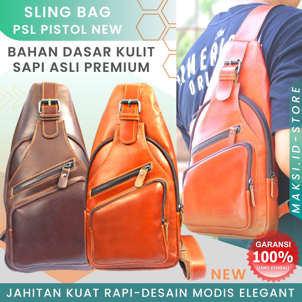 Tas Kulit Sapi Asli Tas Slempang Punggung Pria Kulit Desain Stylish Dan Keren Bahan Kulit Sapi Asli Premium Psl