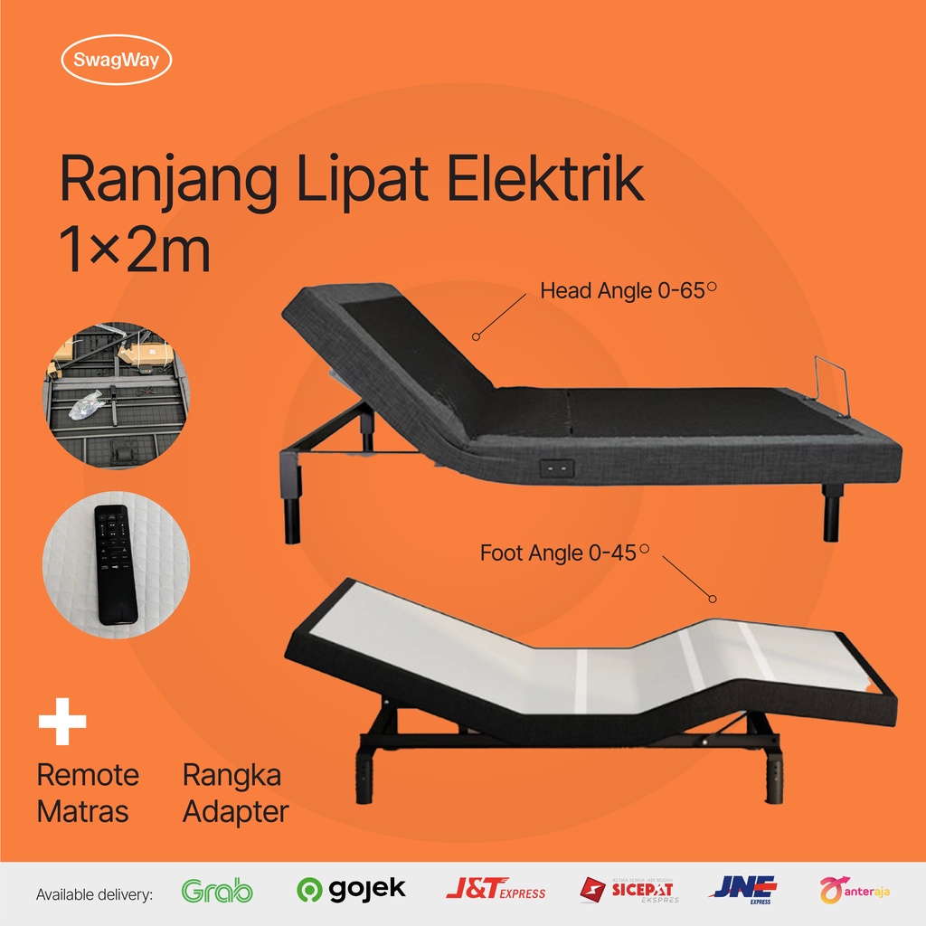 Ranjang Listrik Lipat Otomatis 1M 1 Meter Hospital Folding Bed Ranjang Rumah Sakit Automatic Remote 