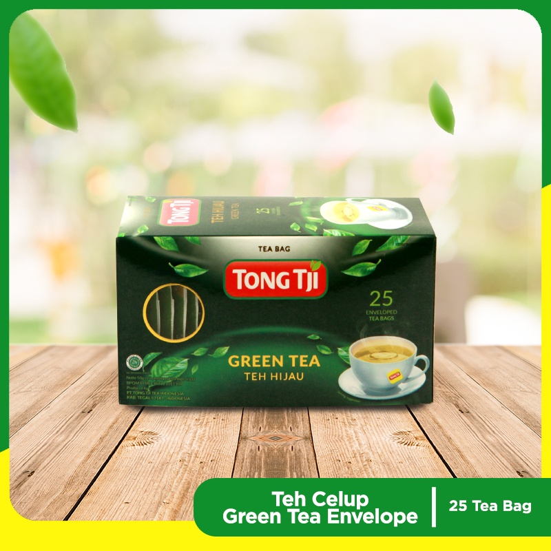 Tong Tji Green Tea dgn Amplop 25s, Teh Celup per Pack