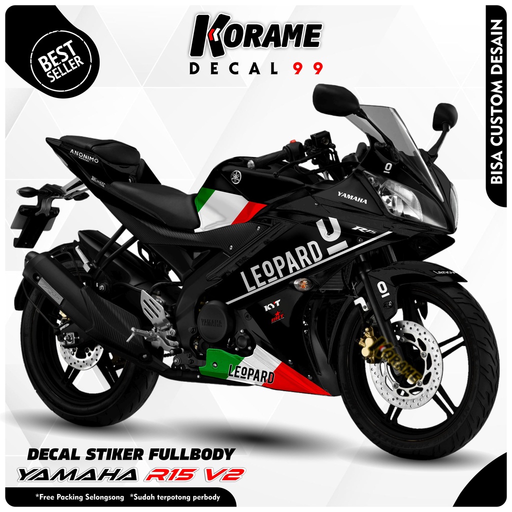 Decal Stiker R15 V2 - Leopard Racing Black Series
