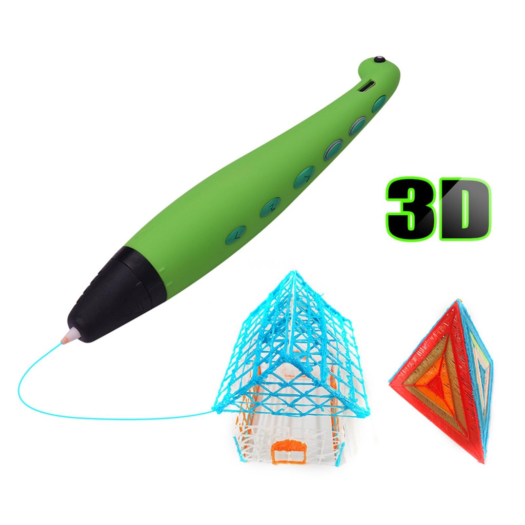 Pena 3D Murah Drawing Lukis Pen Printer 3D Mini Bentuk Dinosaurus Bahan ABS + Filamen PLA