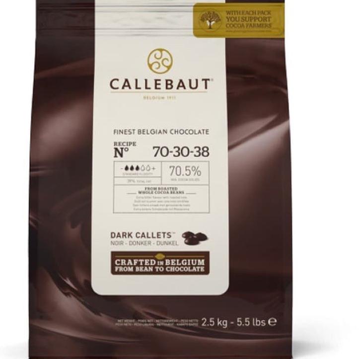 

♝ CALLEBAUT 70 % DARK CHOCOLATE COUVERTURE CALLETS 70-30-38 cokelat coklat 250gr ♬