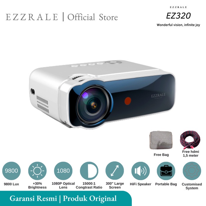 

[[JNT COD]] Ezzrale EZ300 Proyektor Youtube Koala Miracast Version 2900 Lumens - EZ320