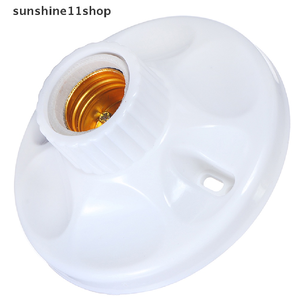 Sho E27 Dudukan Bohlam Lampu LED Alas Soket Bulat Base Socket Lampu Gantung 6A220V-250V N