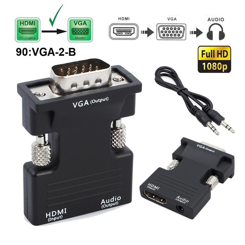 POPULAR Kabel HDMI Ke VGA 1080P Untuk PC Laptop TV Monitor Proyektor Output Sinyal HDMI-Kompatibel Converter