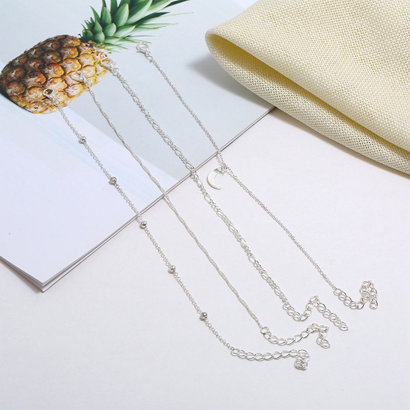 4 Pcs/SET Bohemian Kristal Gelang Kaki Untuk Wanita Boho Emas Manik Bulan Bintang Gelang Kaki Multilayer Kaki Gelang Di Kaki Pantai Gelang Kaki Perhiasan