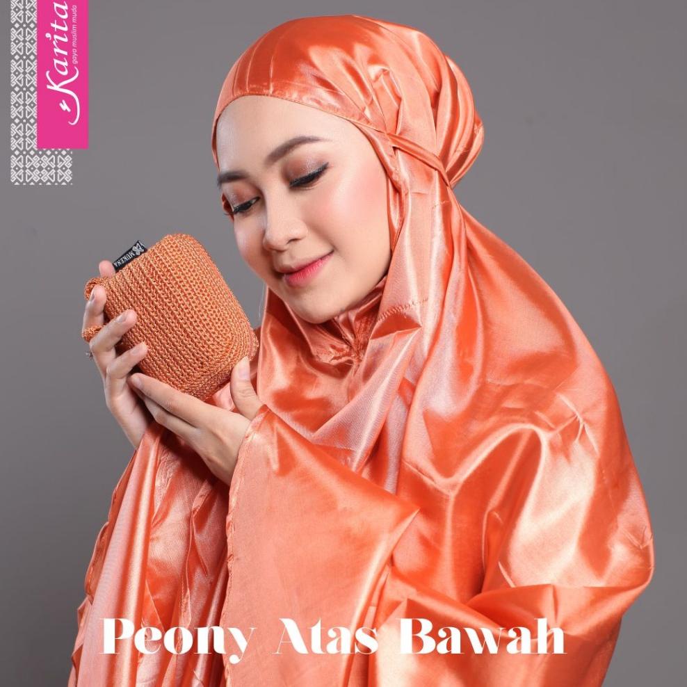 BEST SELLER Karita - Peony Mukena Rajut Atas Bawah Travel Terkecil