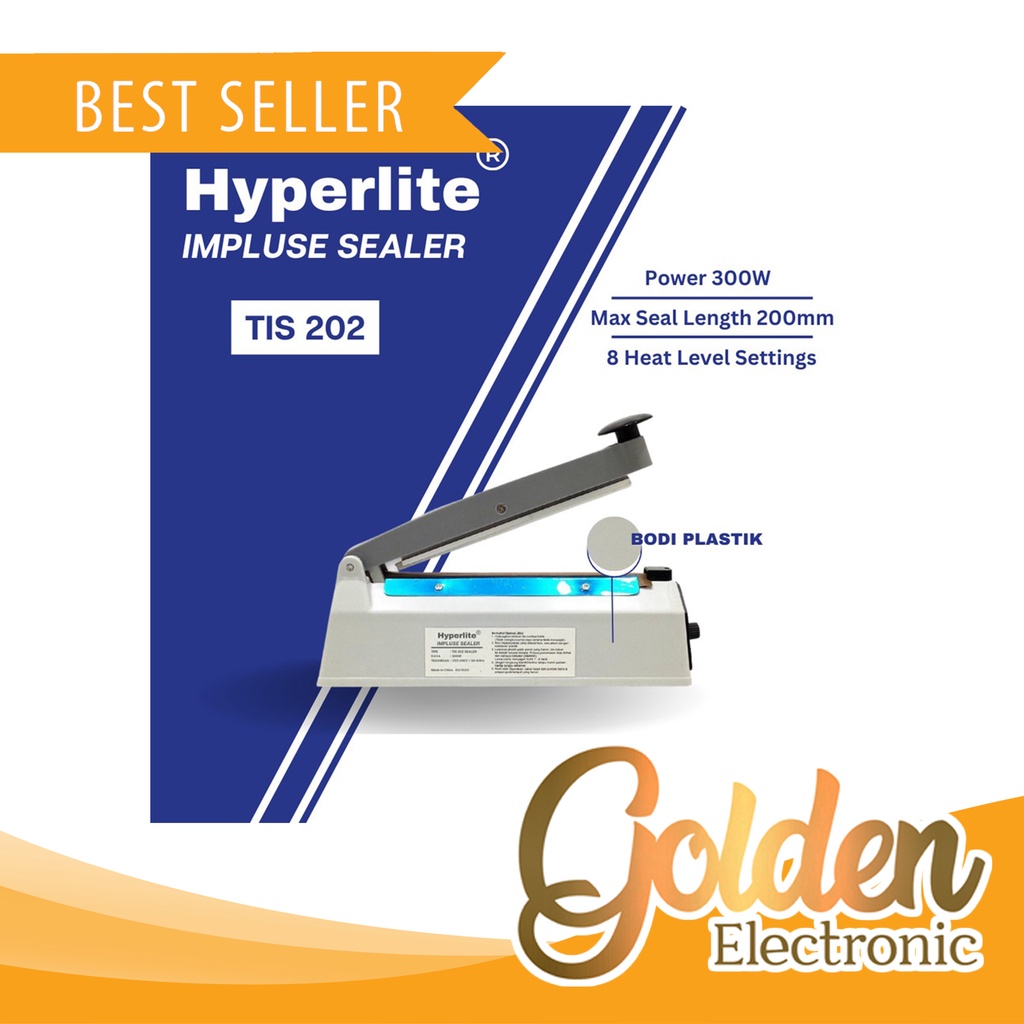 Hand Impulse Sealer Hyperlite TIS-202 Alat Perekat Plastik 20cm TIS202 Sealer 20 cm Hand Sealer Japit