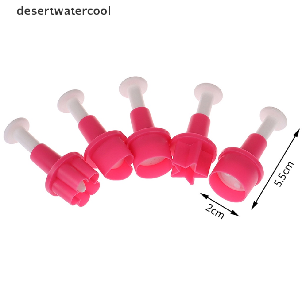 Deid 5PCS Cookie Cutter Cetakan Kue Bintang Kancing Plum Hati Biskuit Fondant Stamp Mold Martijn