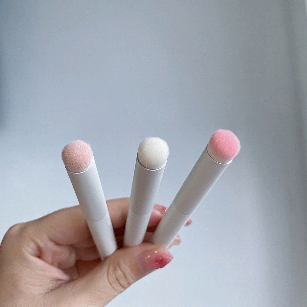 [COD Tangding] Kuas Lipstik Kepala Bulat Portabel Wanita Perempuan Lip Gloss Conceal Acne Makeup Alat