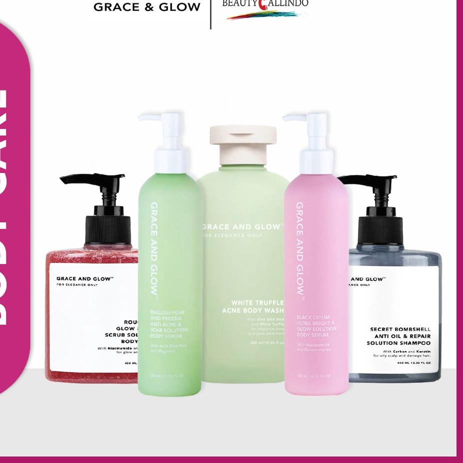 ➱ Grace And Glow Body Shower - Shampoo - Body Serum | Sabun Badan Harum ✤