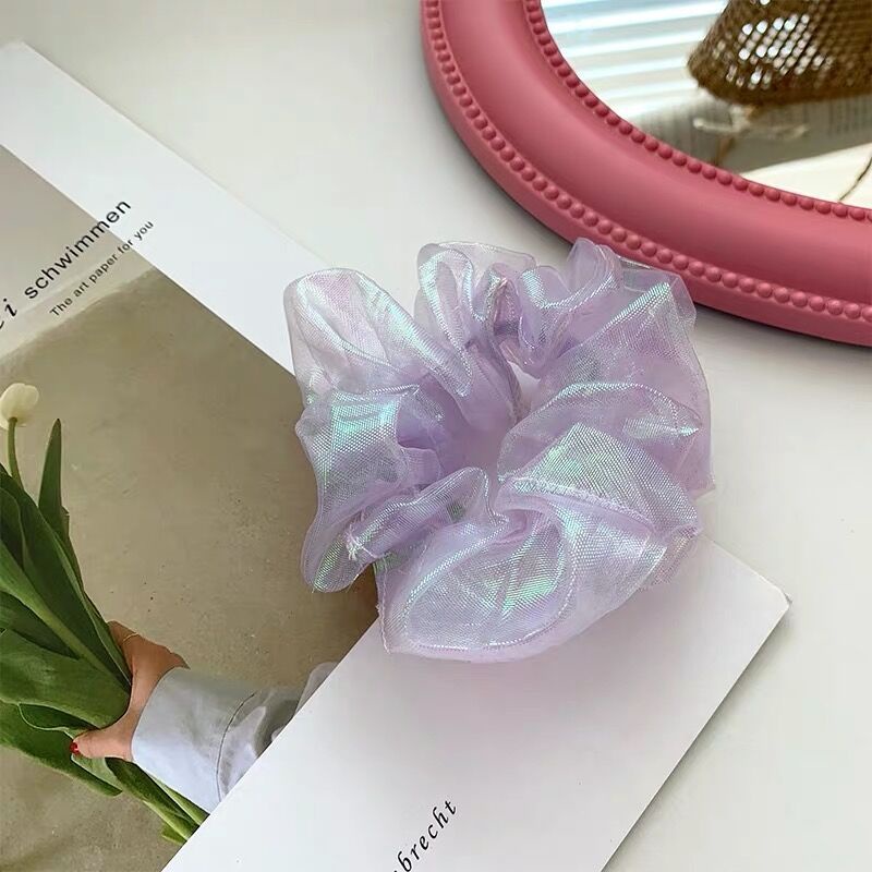 Scrunchie Organza Transparan Mika Kaca Mengkilap Ikat Rambut Cepol Cemol Kuncir Hijab Murah Kunciran Ala Korea Aksesoris Tali Jepang