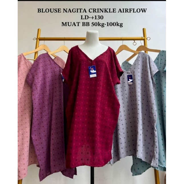 NAGITA BLOUSE CRINKLE AIRFLOW/Blouse nagita/atasan wanita