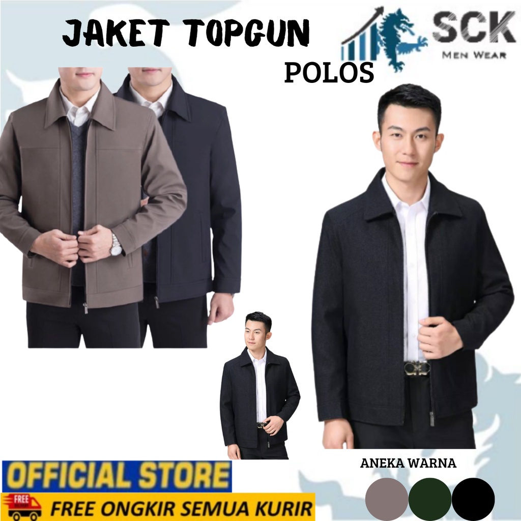 Jaket Pria TOPGUN Model SBY Polos / Pakaian Kantor Business / Baju Kerja Formal- sckmenwear GROSIR