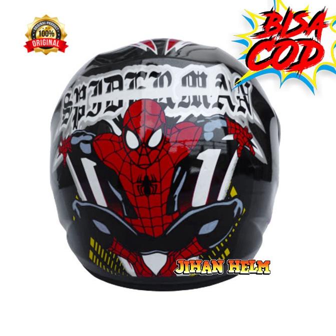 Helm / Helm Anak / Helm JM Junior Spiderman Grey Terbaru