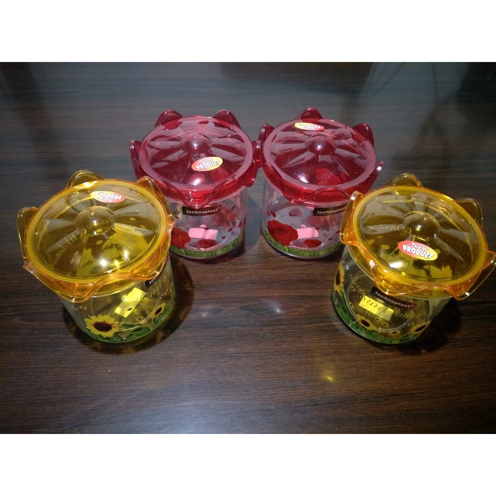 Toples Kue Toples Snack Toples Lebaran Toples Cantik Kaca Murah Motif Bunga