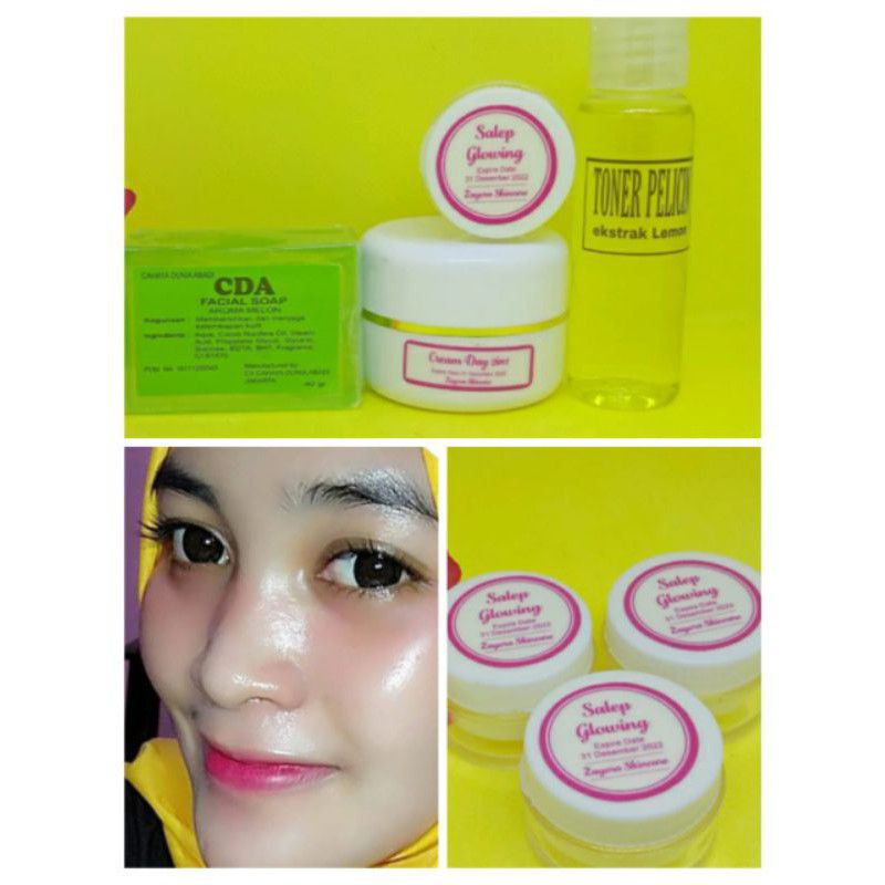 BISA COD  Paket Normal Glowing Paket Glowing Terlarir Termurah Ampuh Memutihkan Wajah Extra Cepat Paket Zayora Isi 4