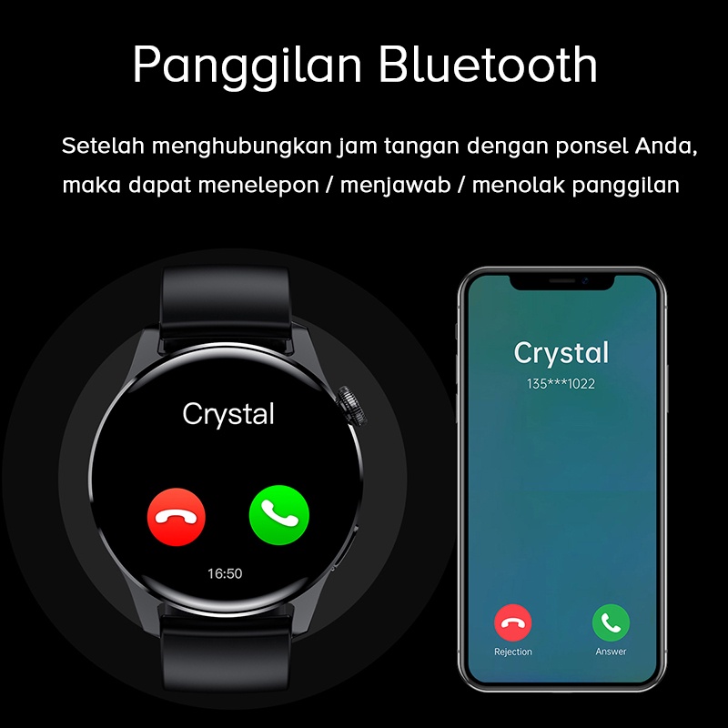 LIGE Jam Tangan Pintar Pria Panggilan Bluetooth Baru Jam Tangan Pintar Olahraga Kebugaran Tahan Air Tali Baja Jam Tangan Pria Android IOS + Kotak