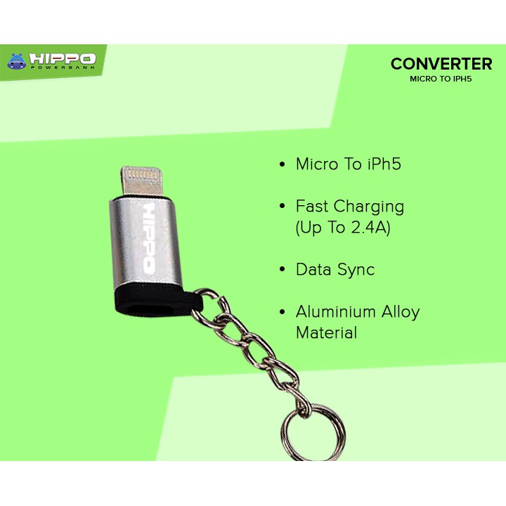 Hippo Converter Adapter Micro To lightning Support For IPhone