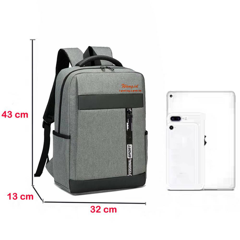 New Arrival Tas Ransel Pria W80 Backpack Laptop Bahan Kanvas Tebal Free Rain Cover Tas Ransel Sekolah