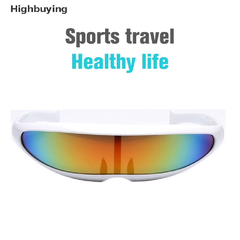 Hbid Novelty Futuristik Mirrored Sunglasses Personality Fashion Alien Kacamata HD Lensa Cermin Eyewear Glasses Untuk Perlengkapan Pesta Lucu Glory