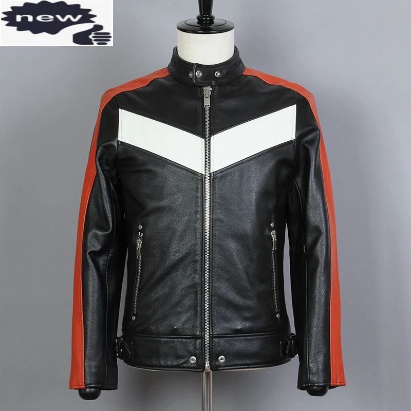 Jaket motor kulit Domba asli 100%-Jaket kulit pria original Domba