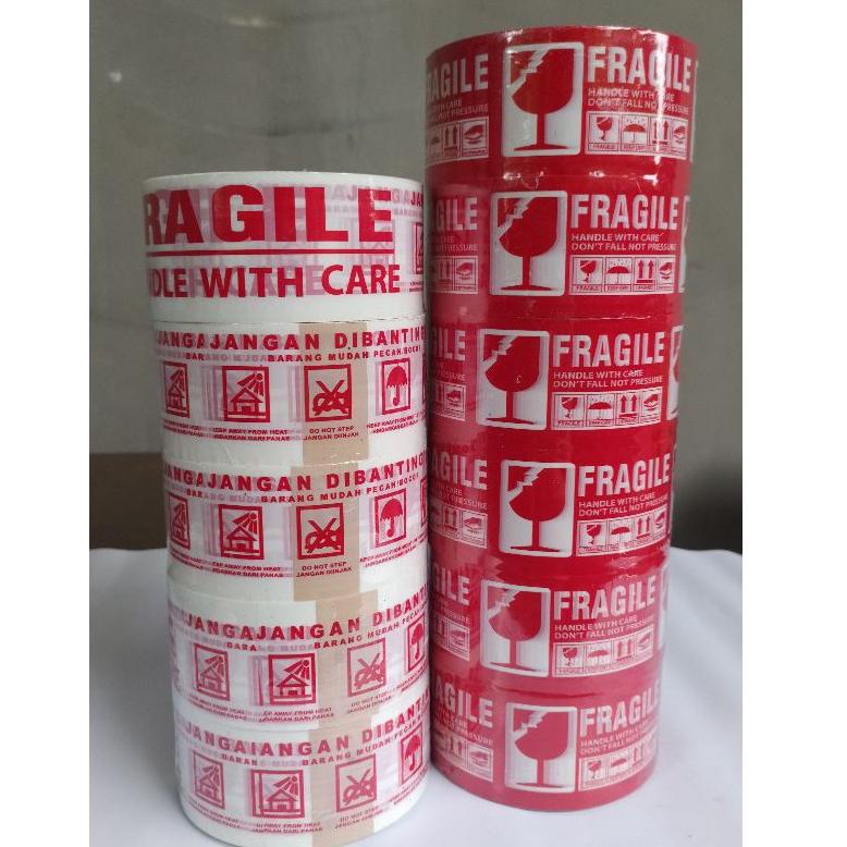 

D81 Lakban Plakban Isolasi FRAGILE 48 mm 100 yard PALING DIMINATI ぱ