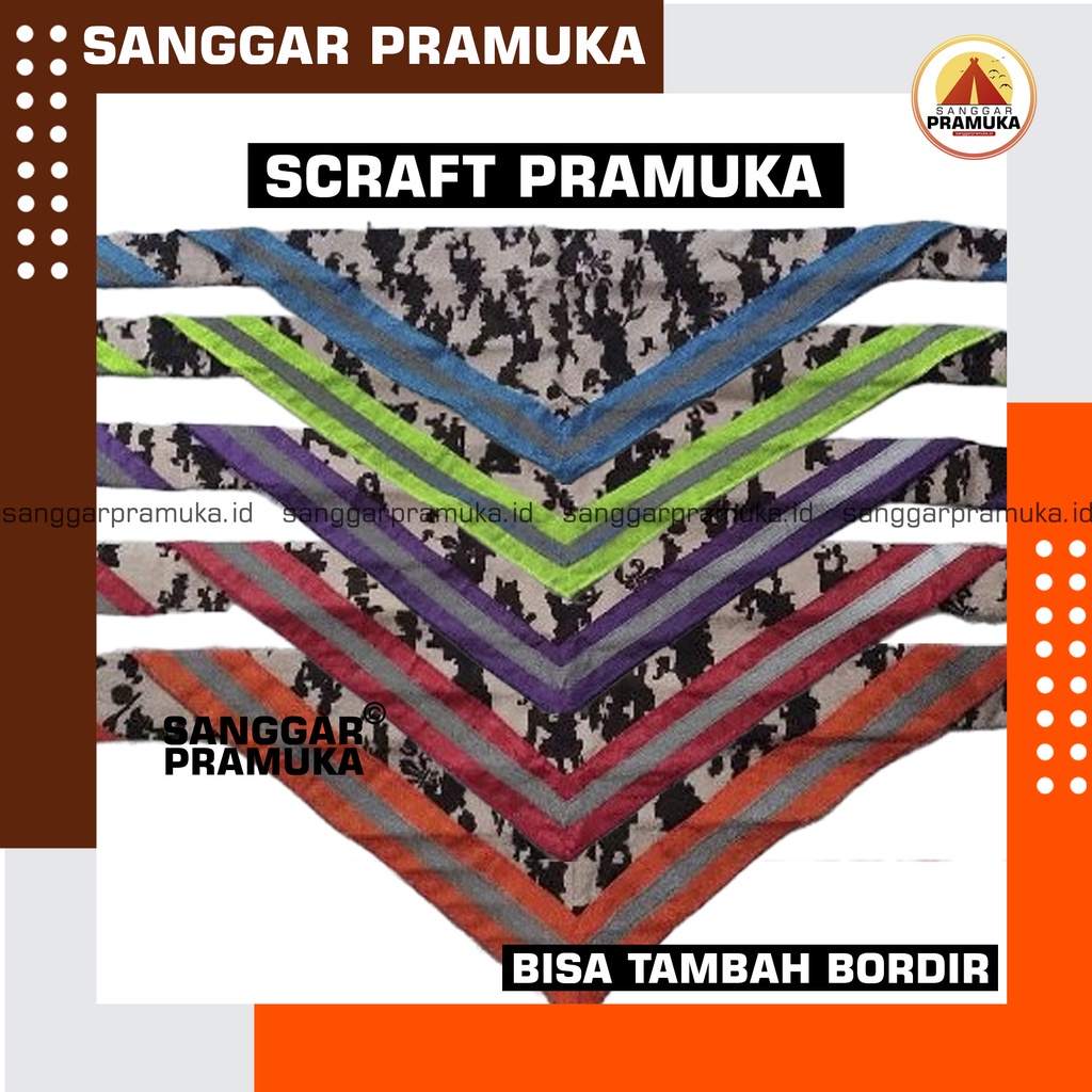Scraft Pramuka Loreng / Syal Scraft Loreng Pramuka / Syal Scraft Menyala