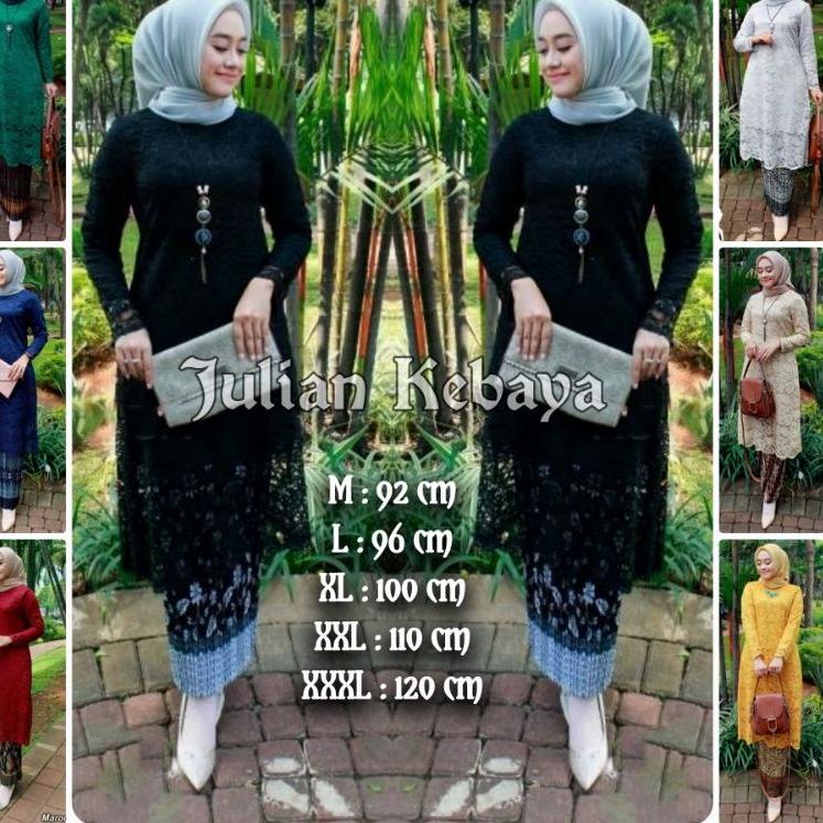 ❁ KEBAYA TUNIK BROKAT / KEBAYA BROKAT HITAM MODERN / SETELAN KEBAYA TUNIK BRUKAT MUSLIM MODERN JUMBO