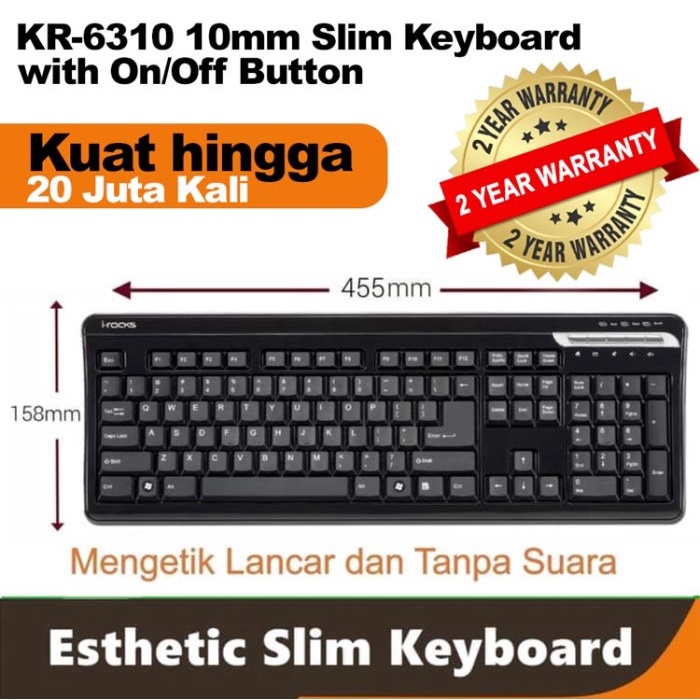 

[[JNT COD]] I-Rocks scissor Keyboard w/ multimedia button 20Juta kali ketik KR6310