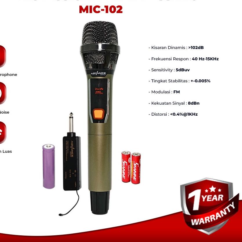 ֍ Mic Wireless Advance 102 Microphone 102 Mic Tanpa Kabel ~ CANTER STORE ( COD ) ◘