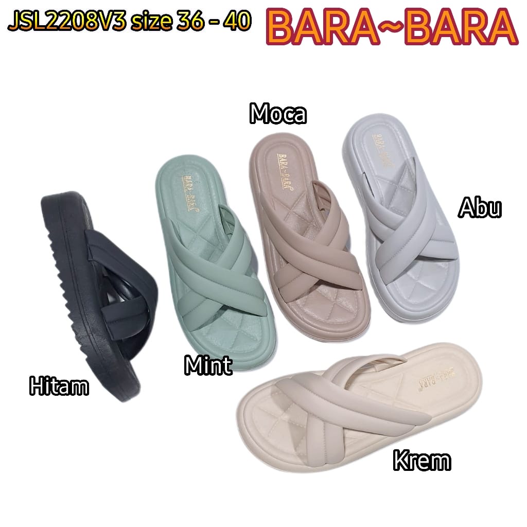 BARA BARA ORIGINAL jelly sandal karet empuk murah wanita selop import barabara cewek JSL2208V3